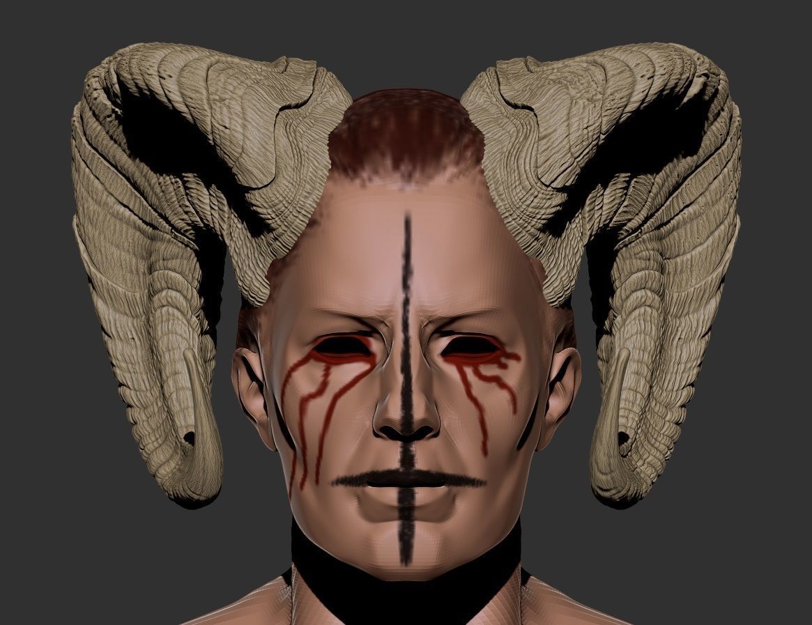 Ram Satyr Demon Horns for Cosplay 3D print model_1