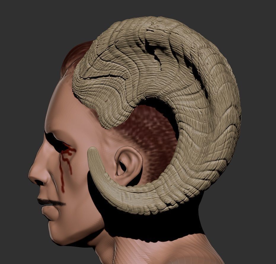 Ram Satyr Demon Horns for Cosplay 3D print model_4