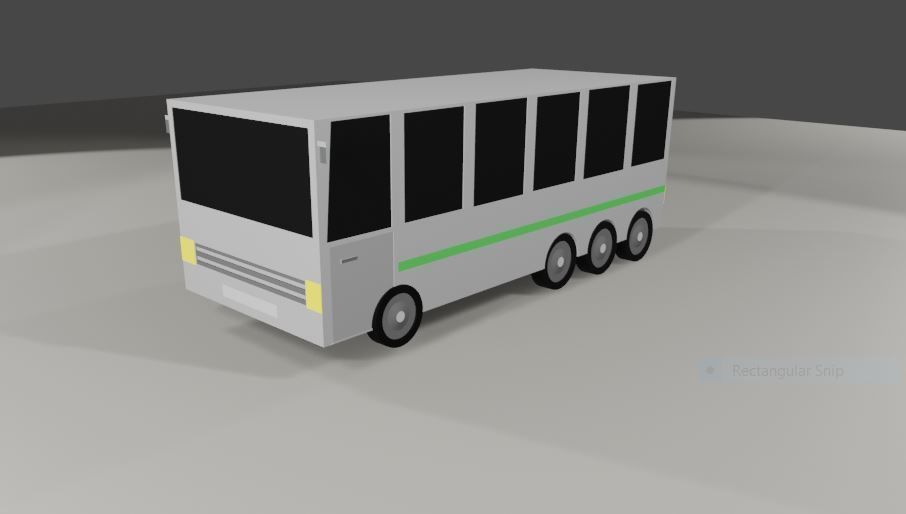  mini Bus  Low-poly 3D model_2