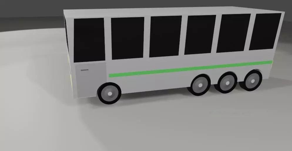  mini Bus  Low-poly 3D model_0