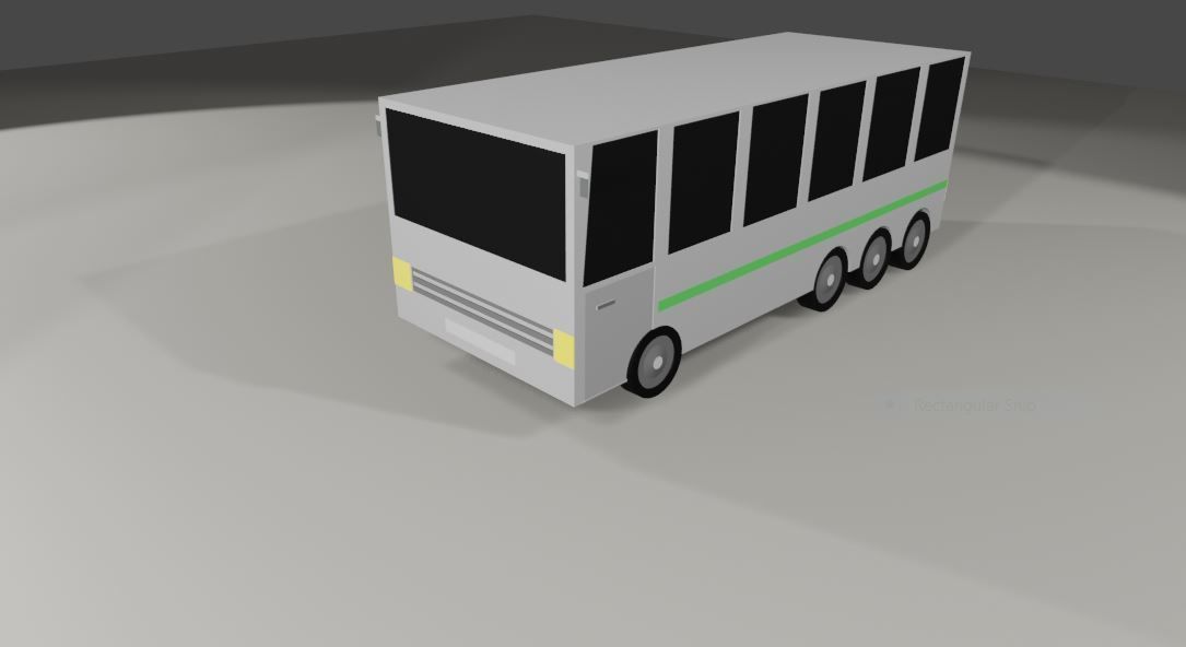  mini Bus  Low-poly 3D model_3