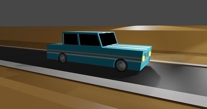 Luxury car Low-poly 3D model