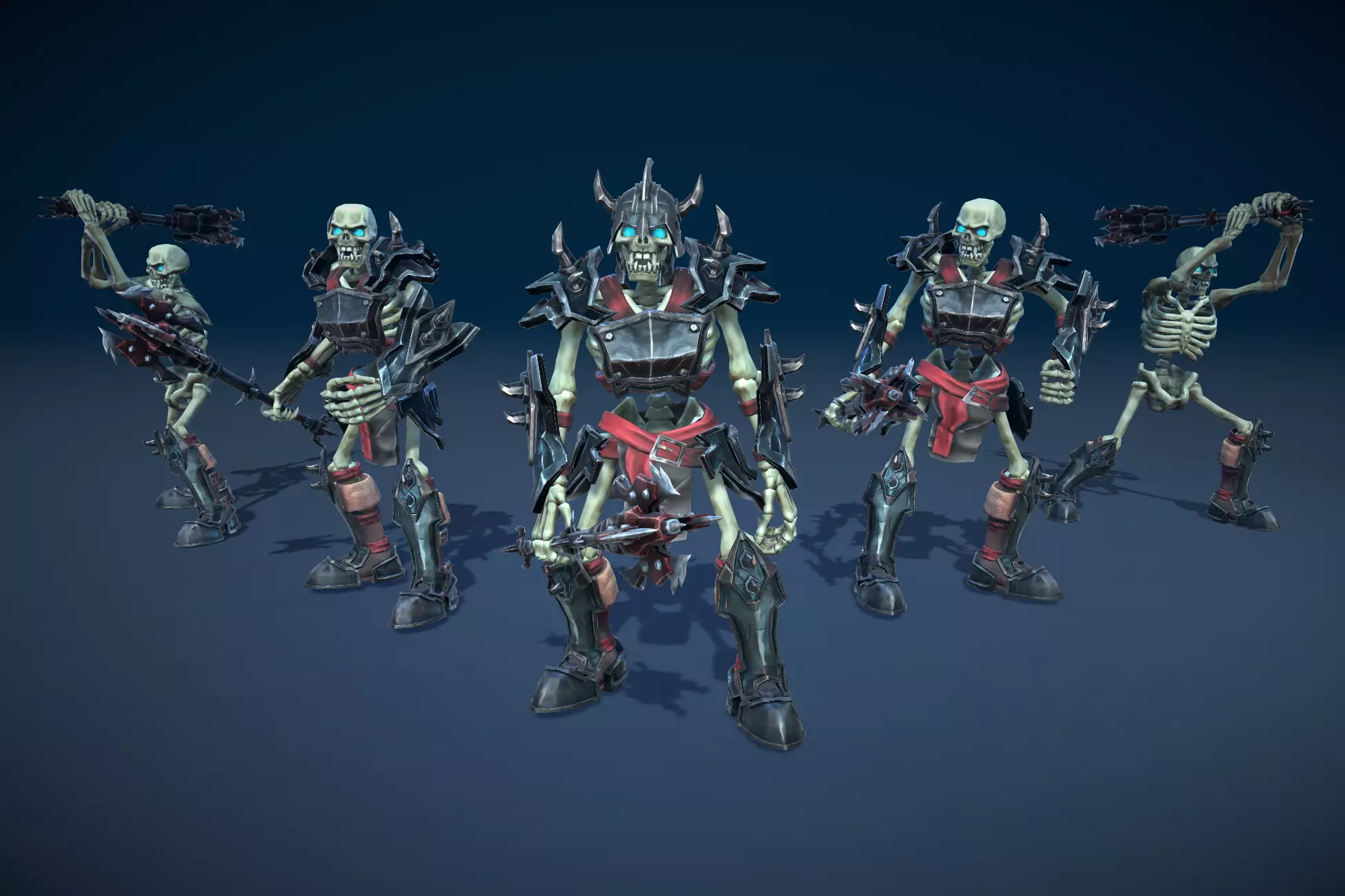 Skeleton Warrior With Two-Handed Mace Tier3 Low-poly 3D model_0