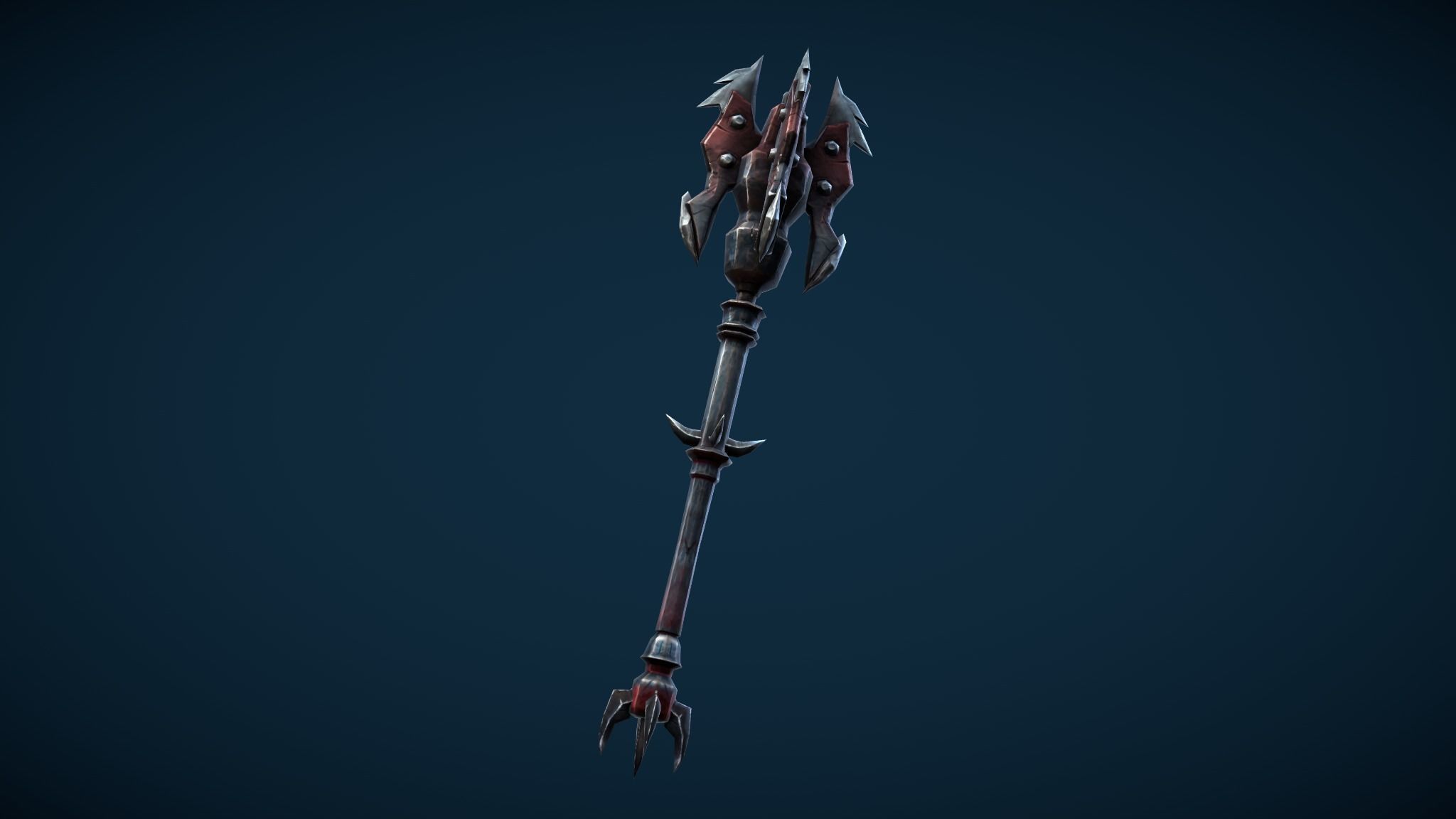 Skeleton Warrior With Two-Handed Mace Tier3 Low-poly 3D model_5