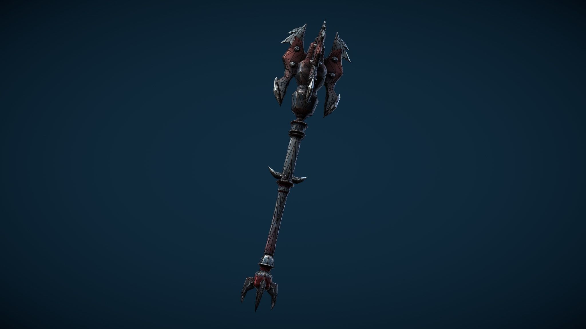 Skeleton Warrior With Two-Handed Mace Tier3 Low-poly 3D model_6