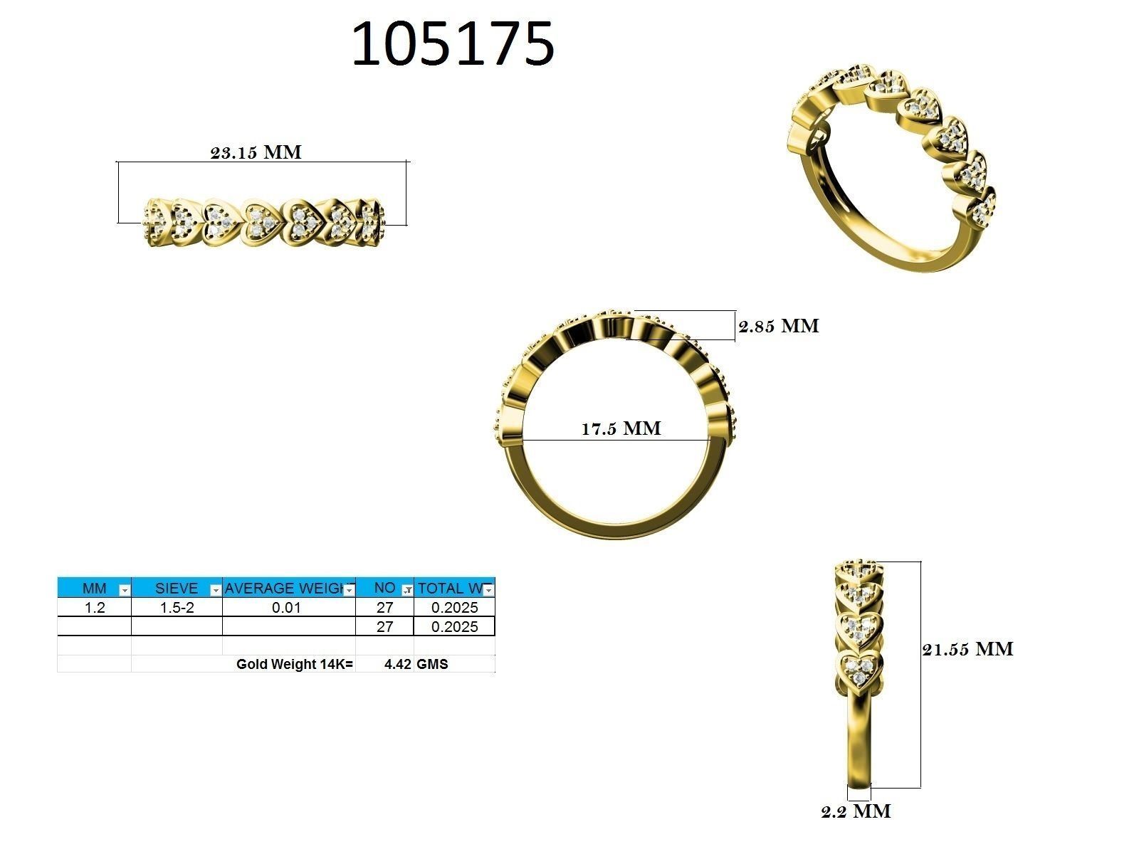 Ring - 105175 3D print model_12