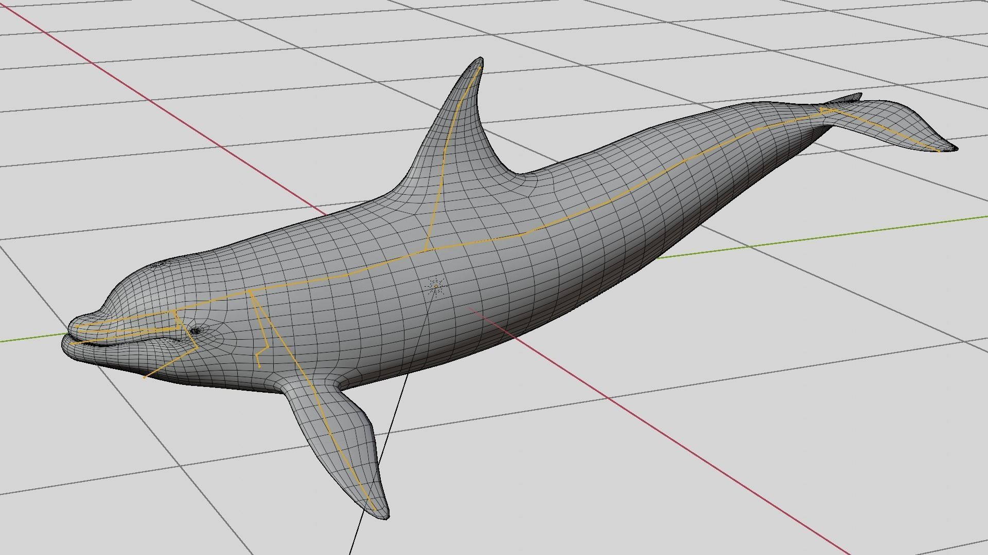 Bottlenose dolphin Low-poly 3D model_26