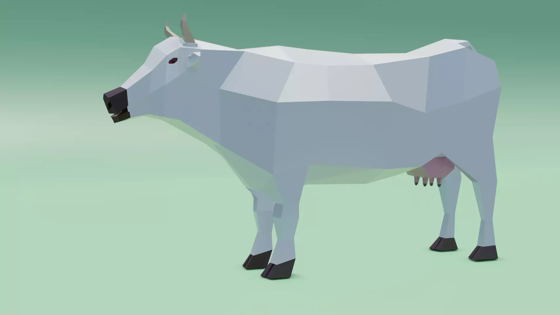 Low poly cow Indian cow Low-poly 3D model