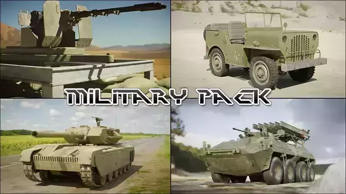 Military Pack for Games Low-poly 3D model