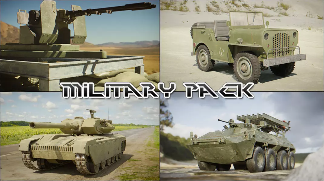 Military Pack for Games Low-poly 3D model