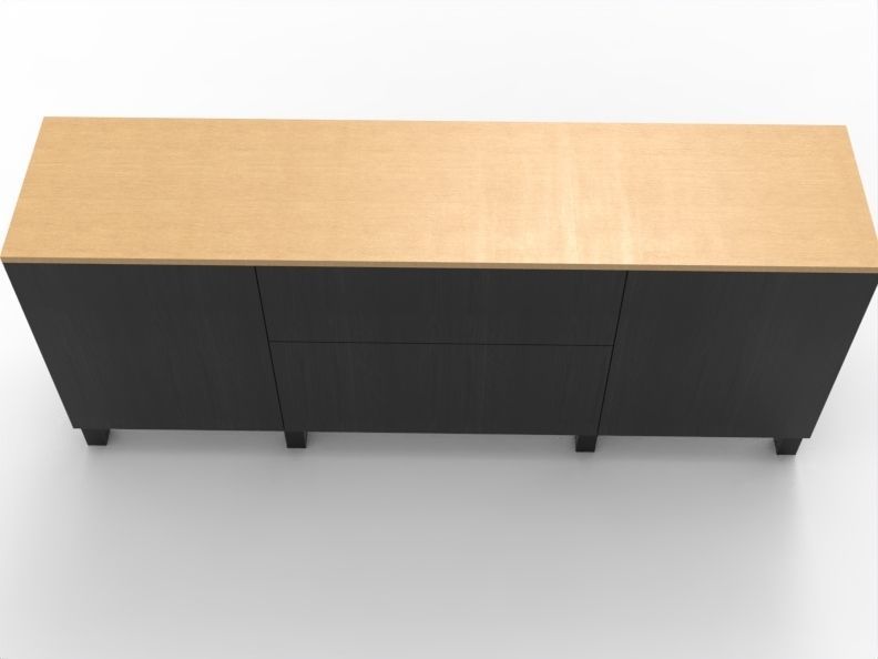 Modern Chest of Drawers Low-poly 3D model_2