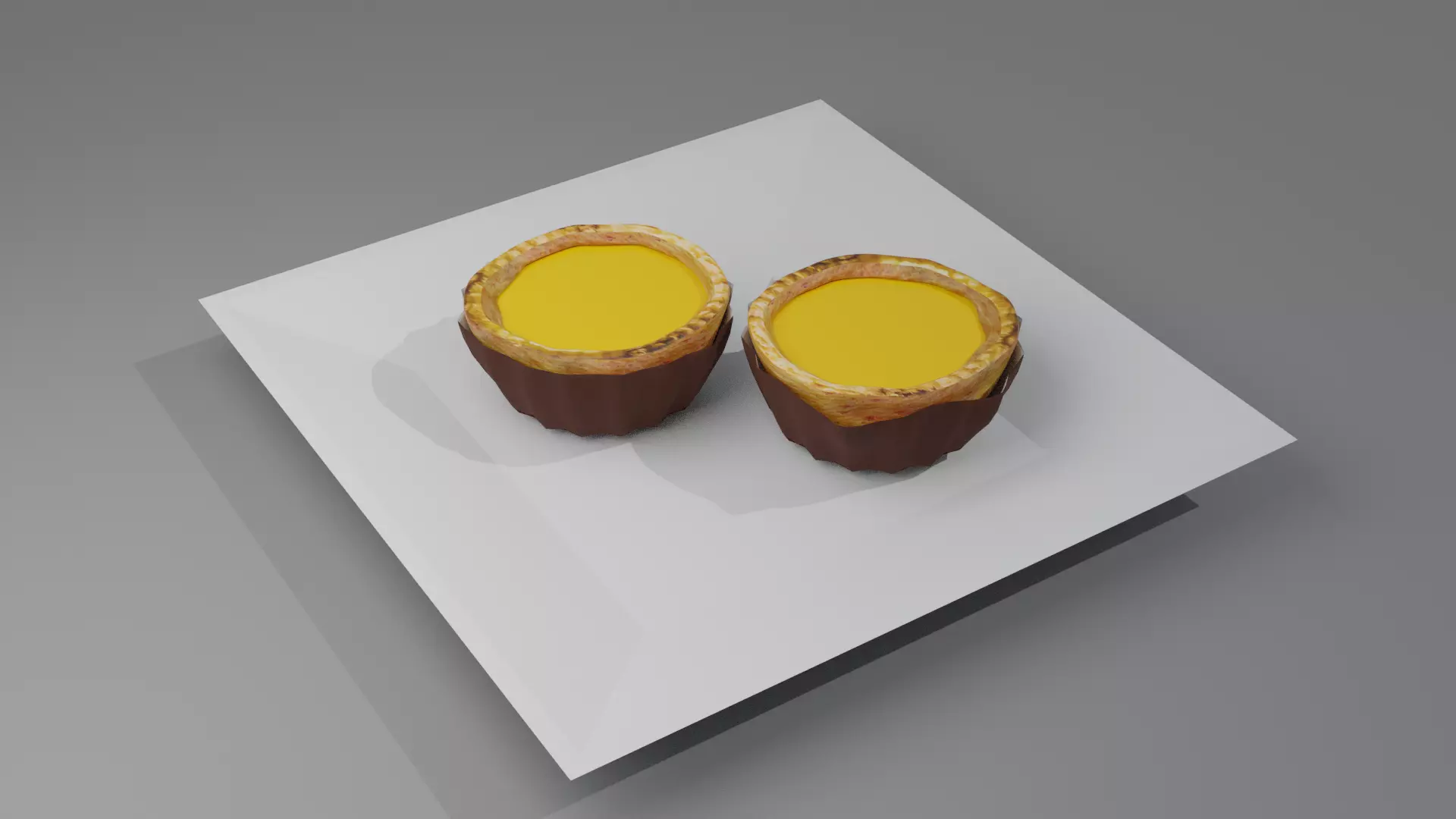 Hong Kong Culture series - Egg Tart Low-poly 3D model_0