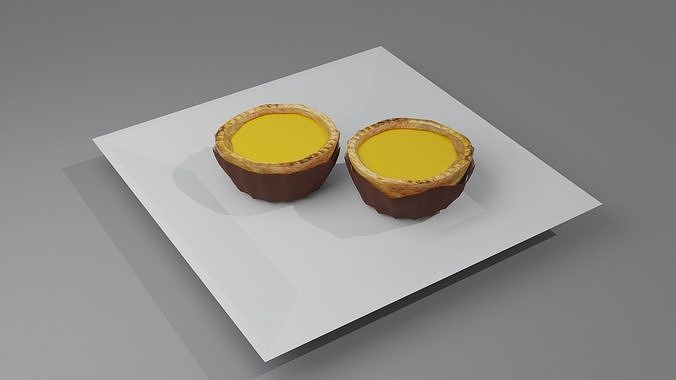 Hong Kong Culture series - Egg Tart  Low-poly 3D model