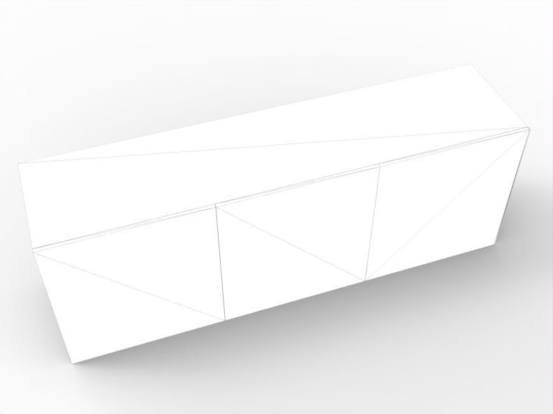 Modern Chest of Drawer Low-poly 3D model_5