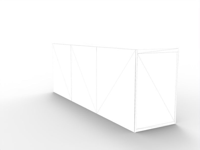 Modern Chest of Drawer Low-poly 3D model_7