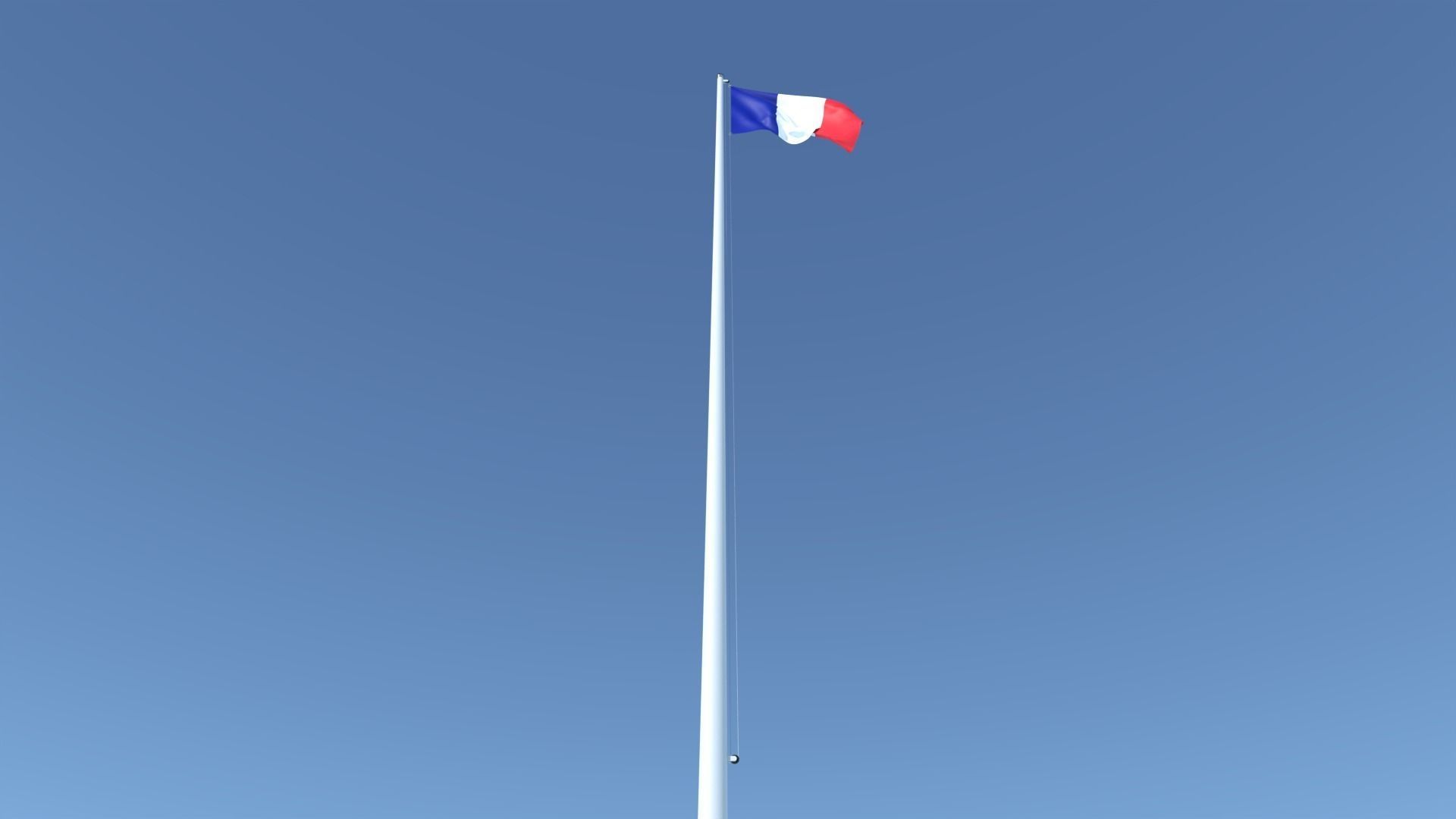 Animated Flag of France Low-poly 3D model_3