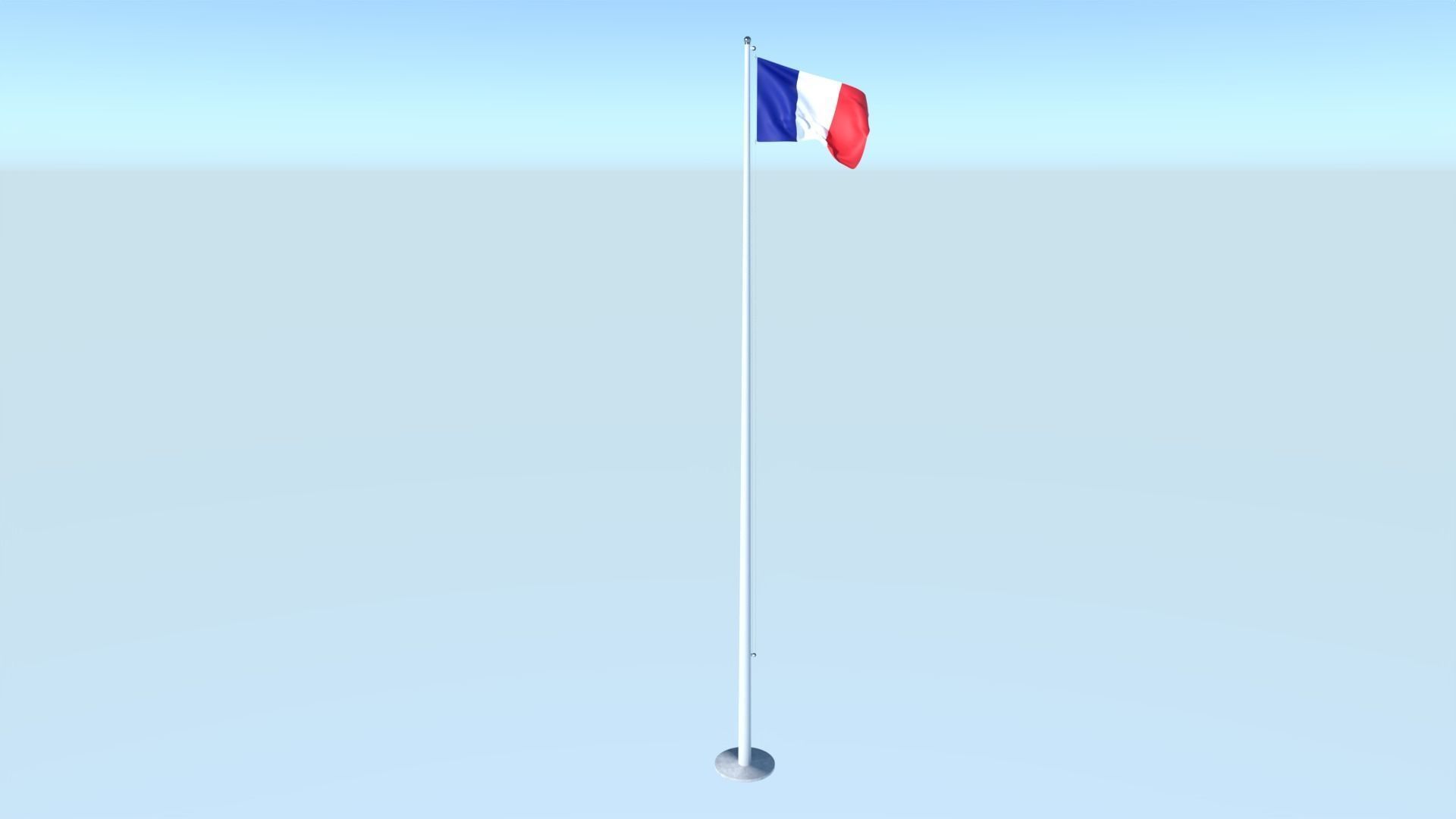 Animated Flag of France Low-poly 3D model_4