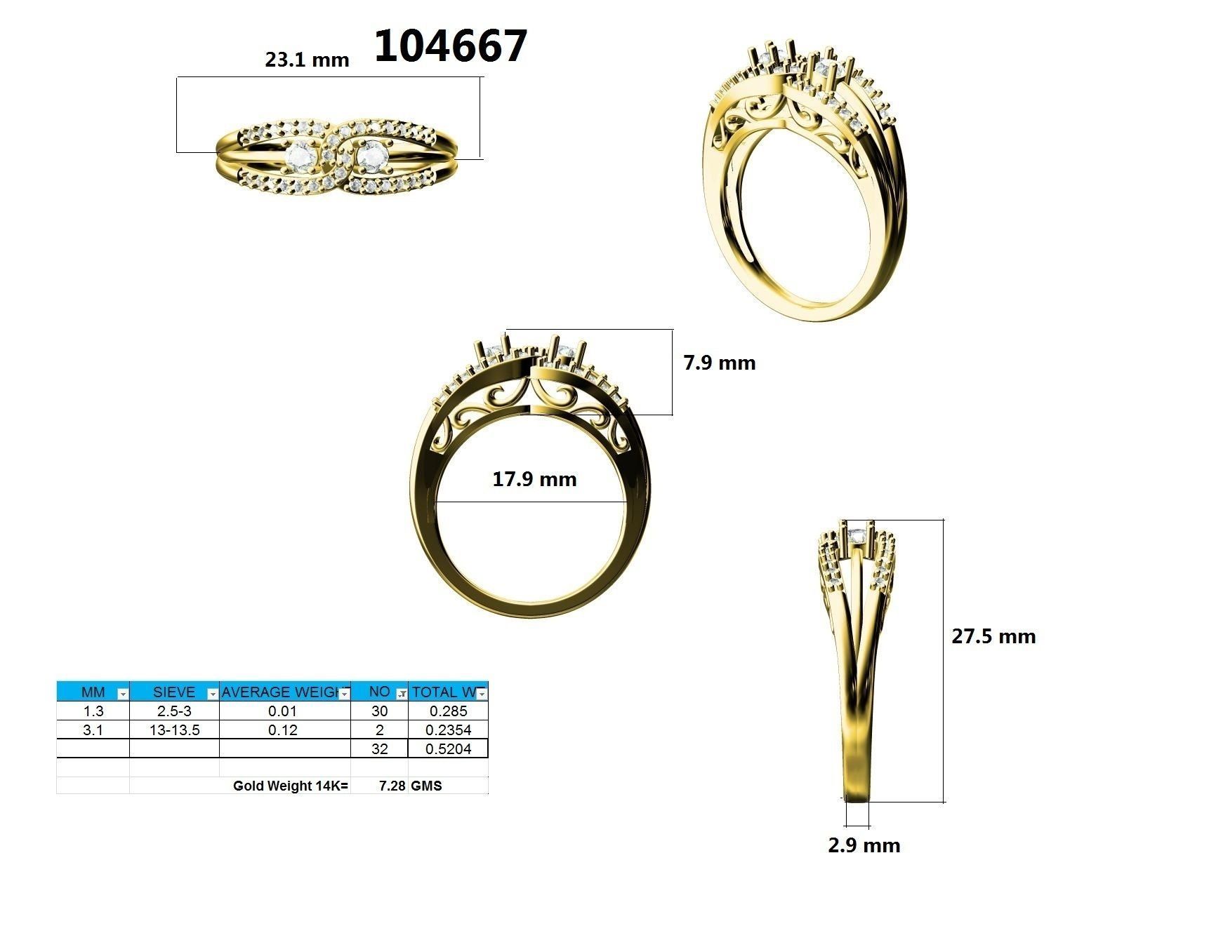 Ring - 104667 3D print model_12