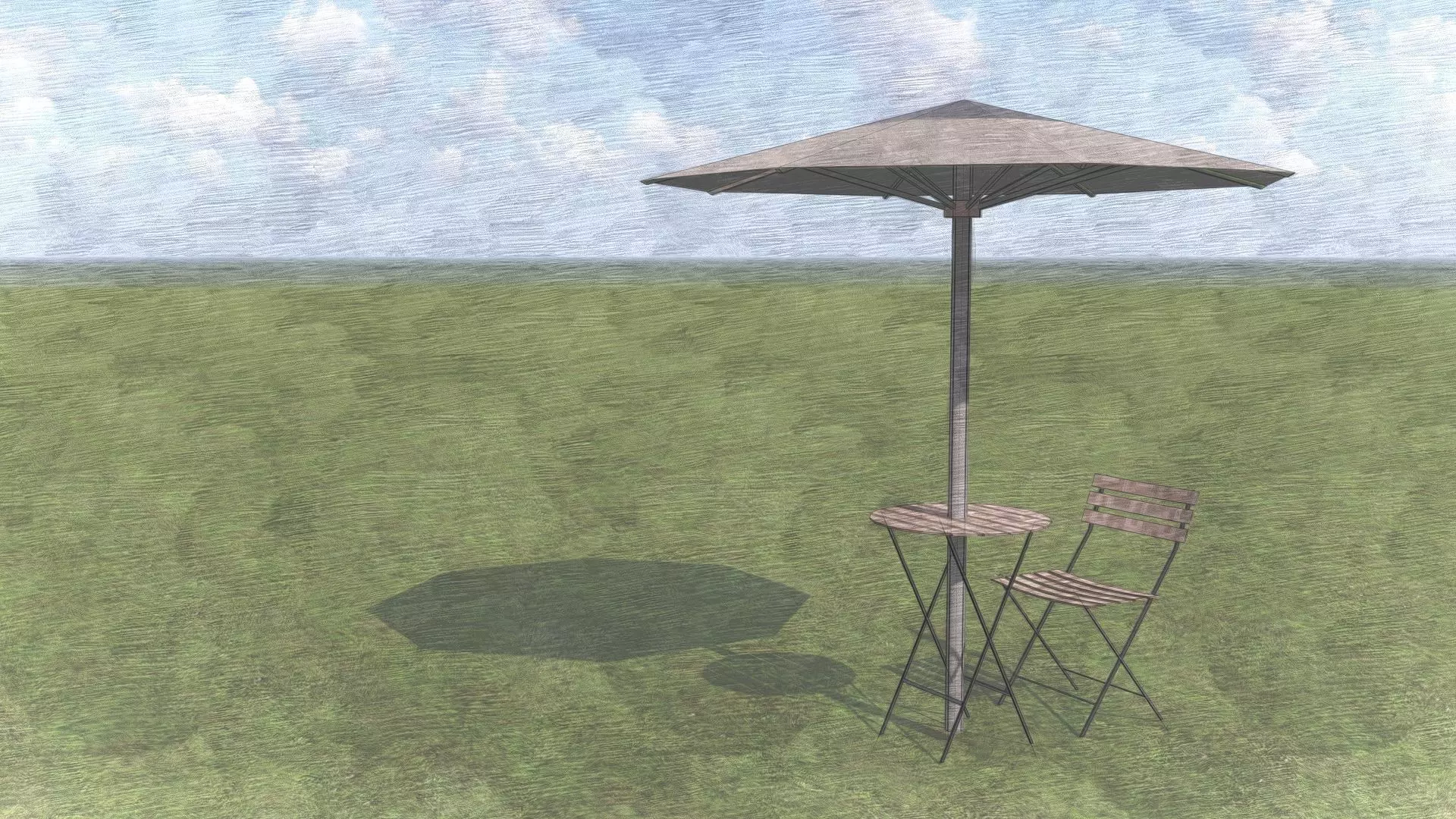 chair and table Free 3D model