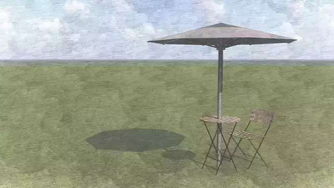 chair and table  Free 3D model