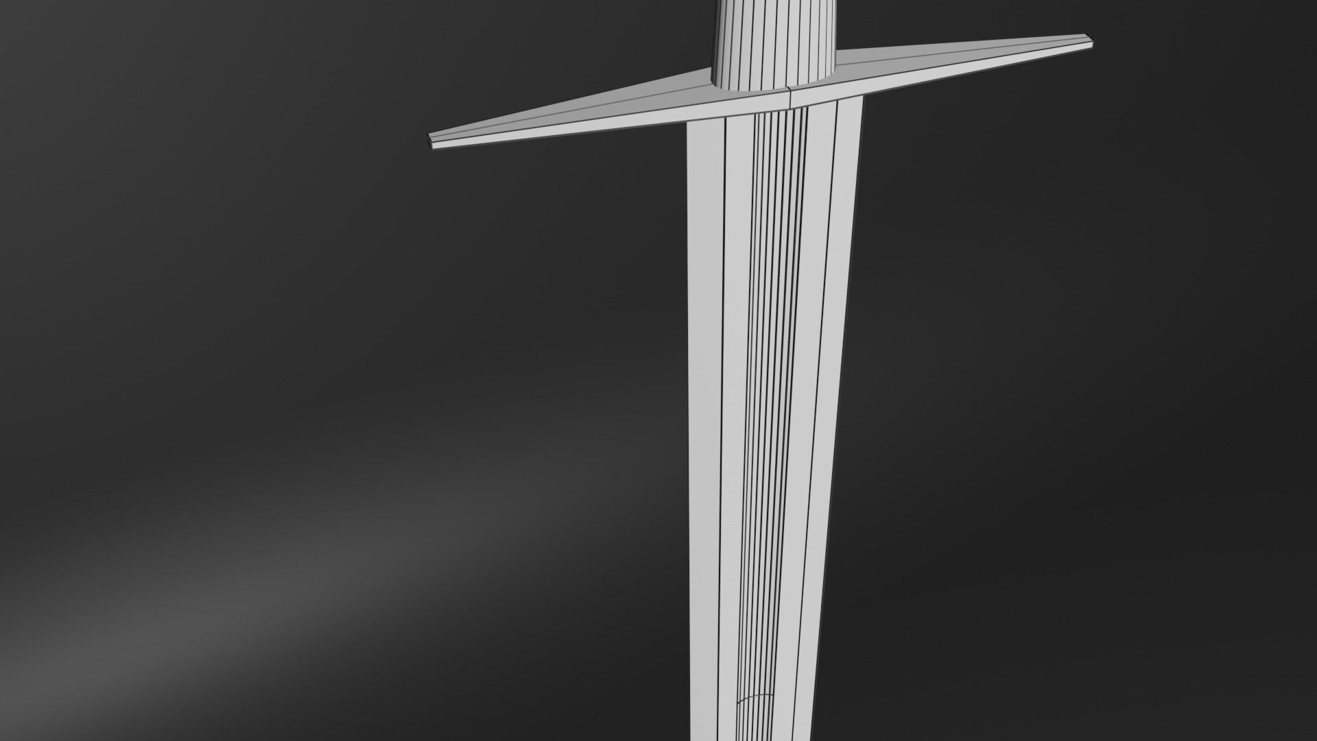 Low-Poly Crusader Sword for Game Low-poly 3D model_9