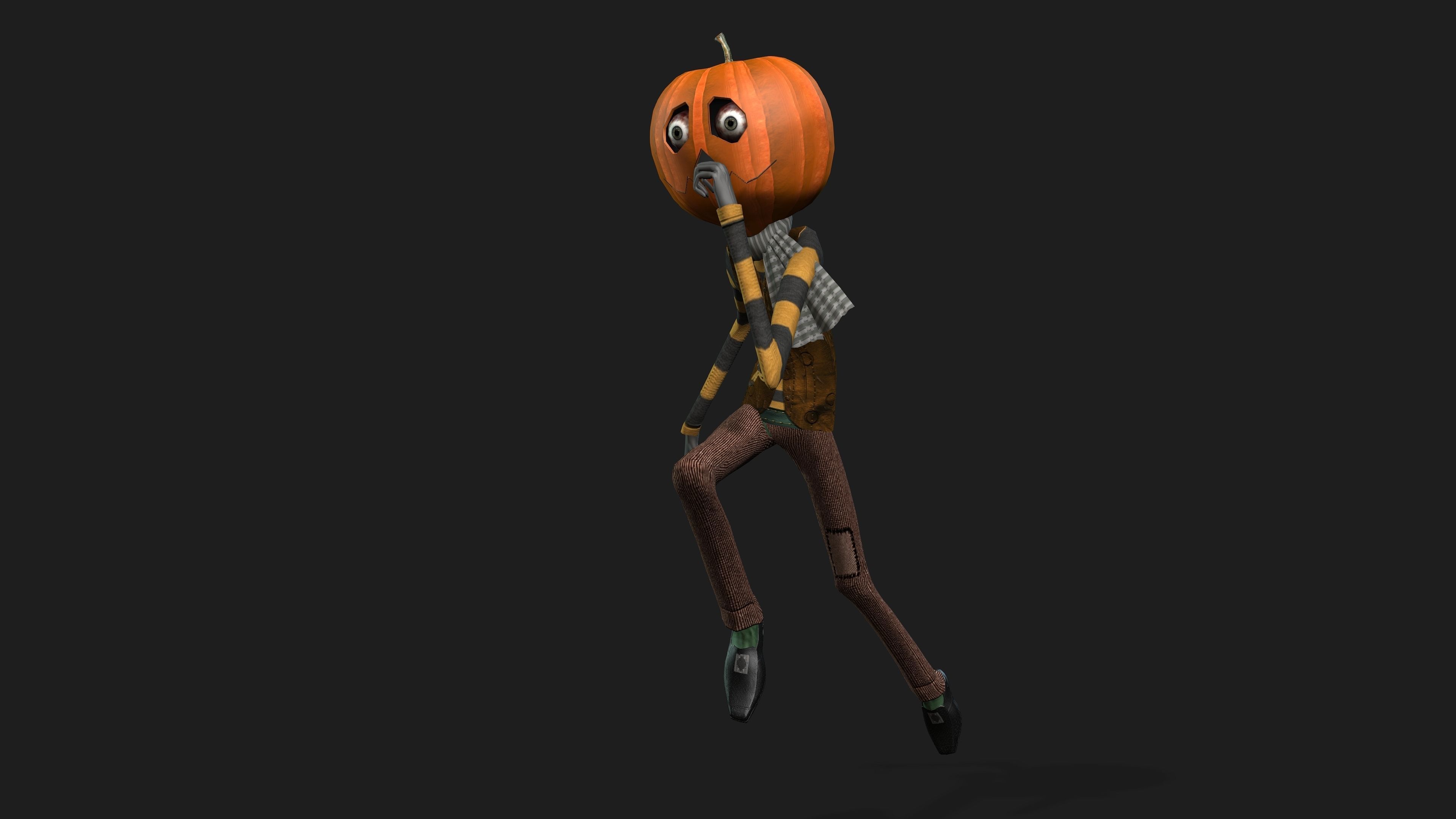 PUMPKIN MAN WITH DANCE ANIMATION Low-poly 3D model_7
