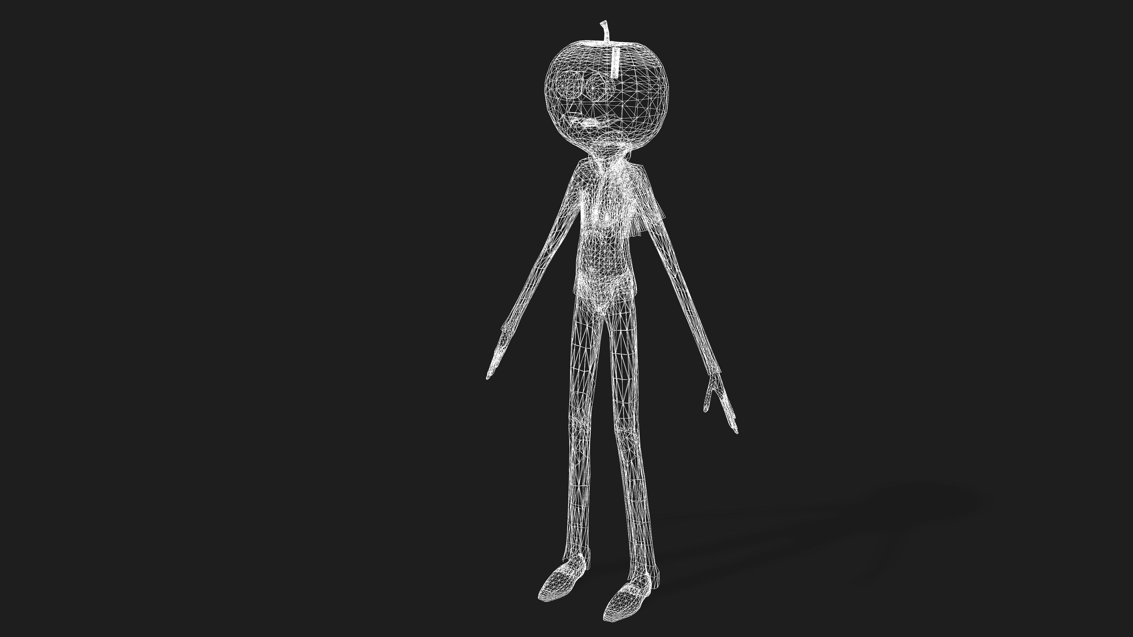 PUMPKIN MAN WITH DANCE ANIMATION Low-poly 3D model_13