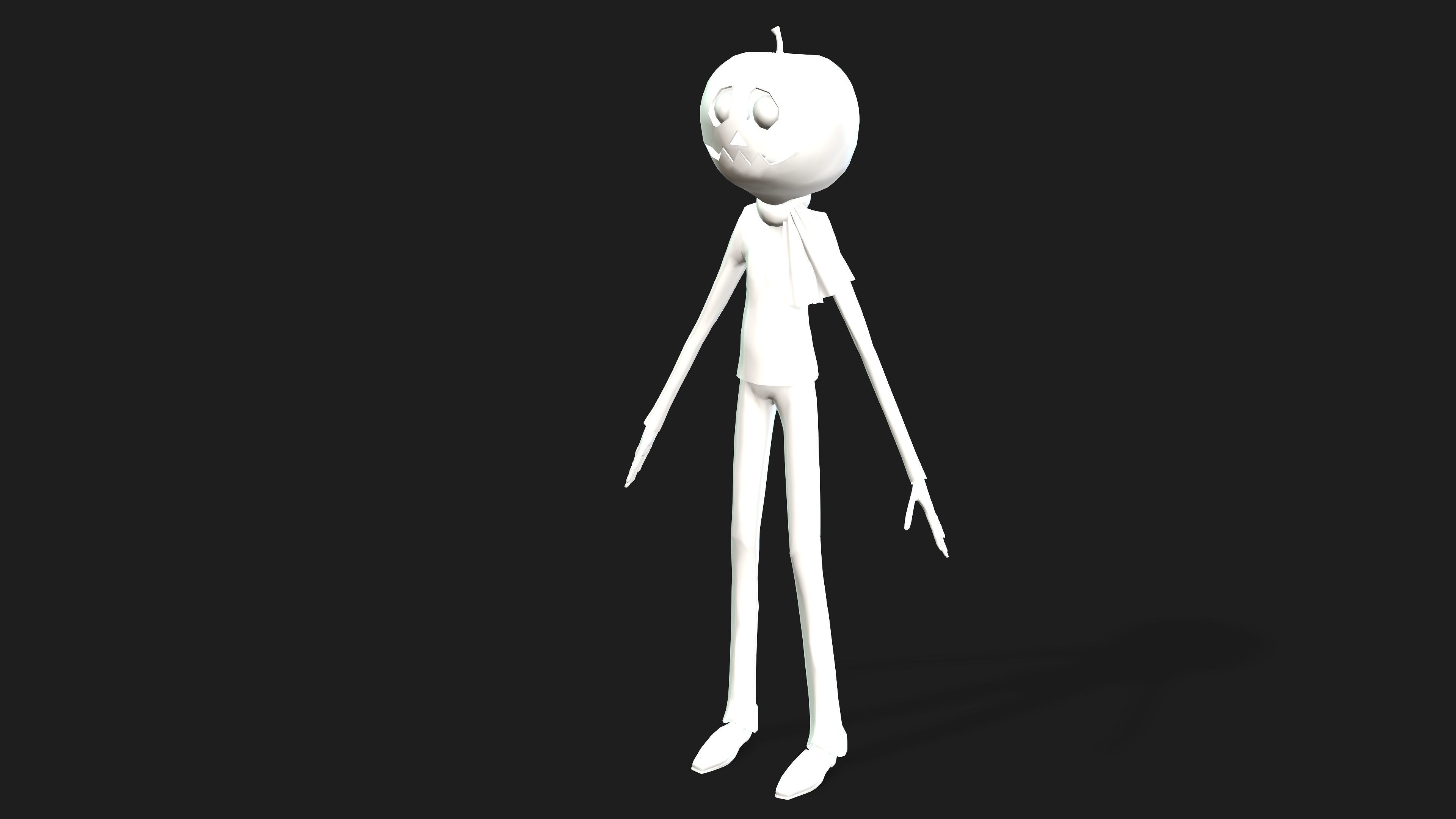 PUMPKIN MAN WITH DANCE ANIMATION Low-poly 3D model_11