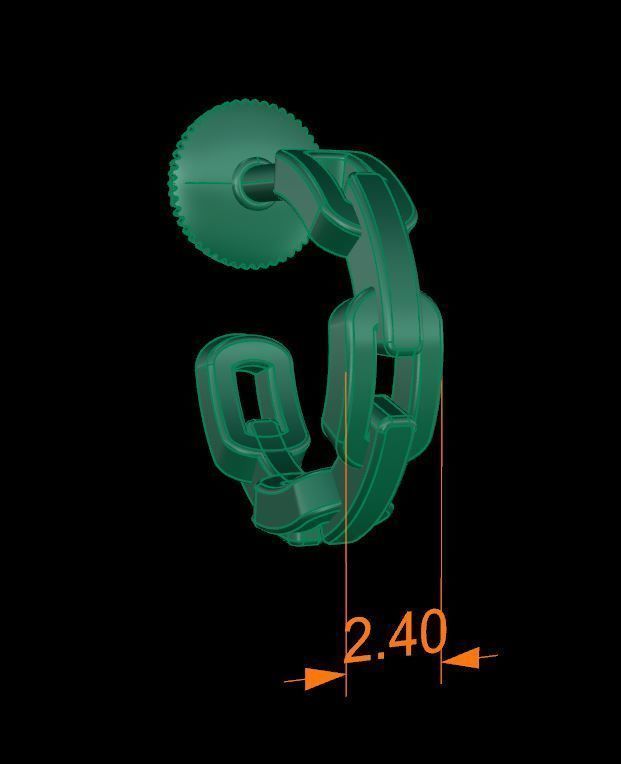 Earring Hoop Hermes Style Link Open Back 7mm Inside Huggie Size 3D print model_11
