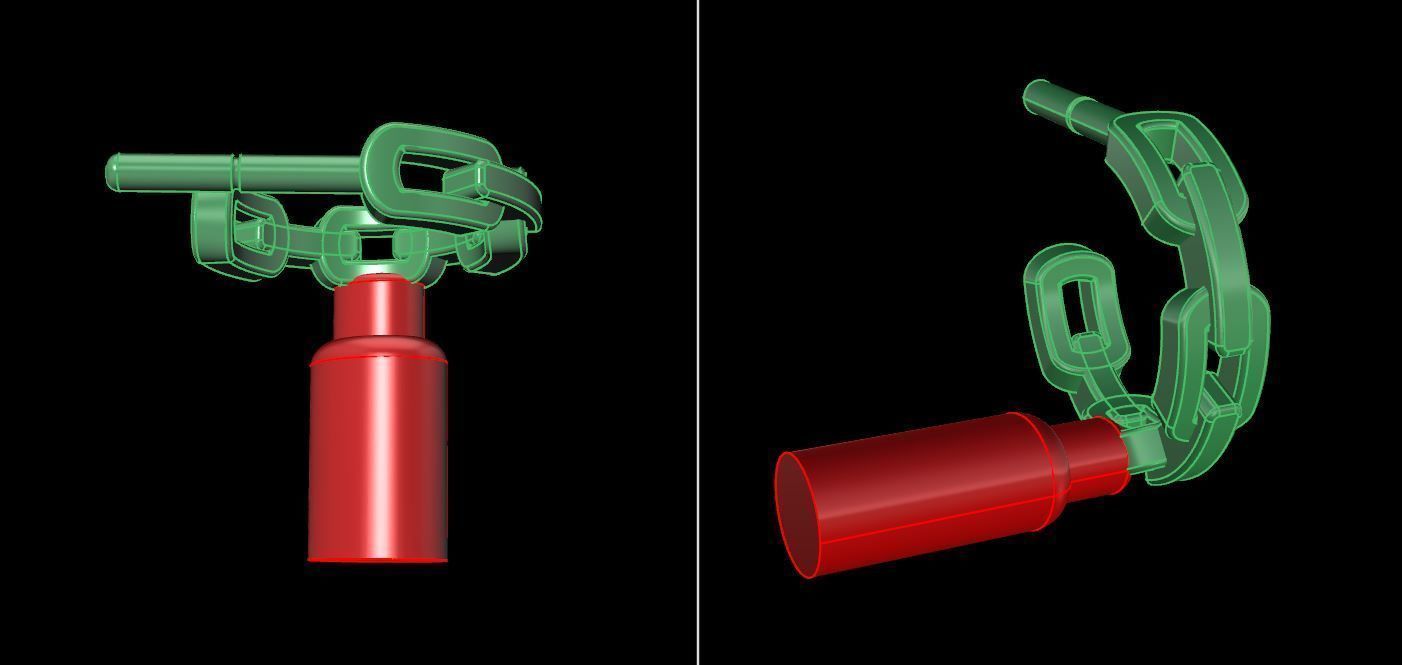 Earring Hoop Hermes Style Link Open Back 7mm Inside Huggie Size 3D print model_13