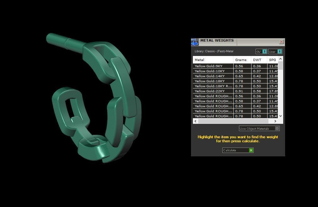 Earring Hoop Hermes Style Link Open Back 7mm Inside Huggie Size 3D print model_12