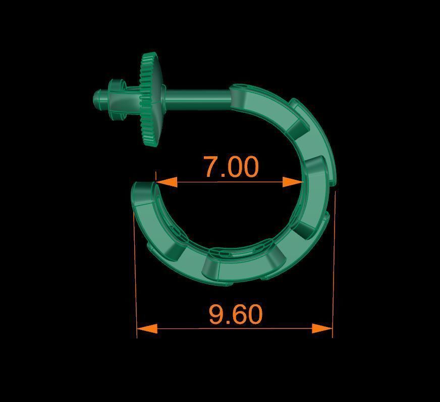 Earring Hoop Hermes Style Link Open Back 7mm Inside Huggie Size 3D print model_10