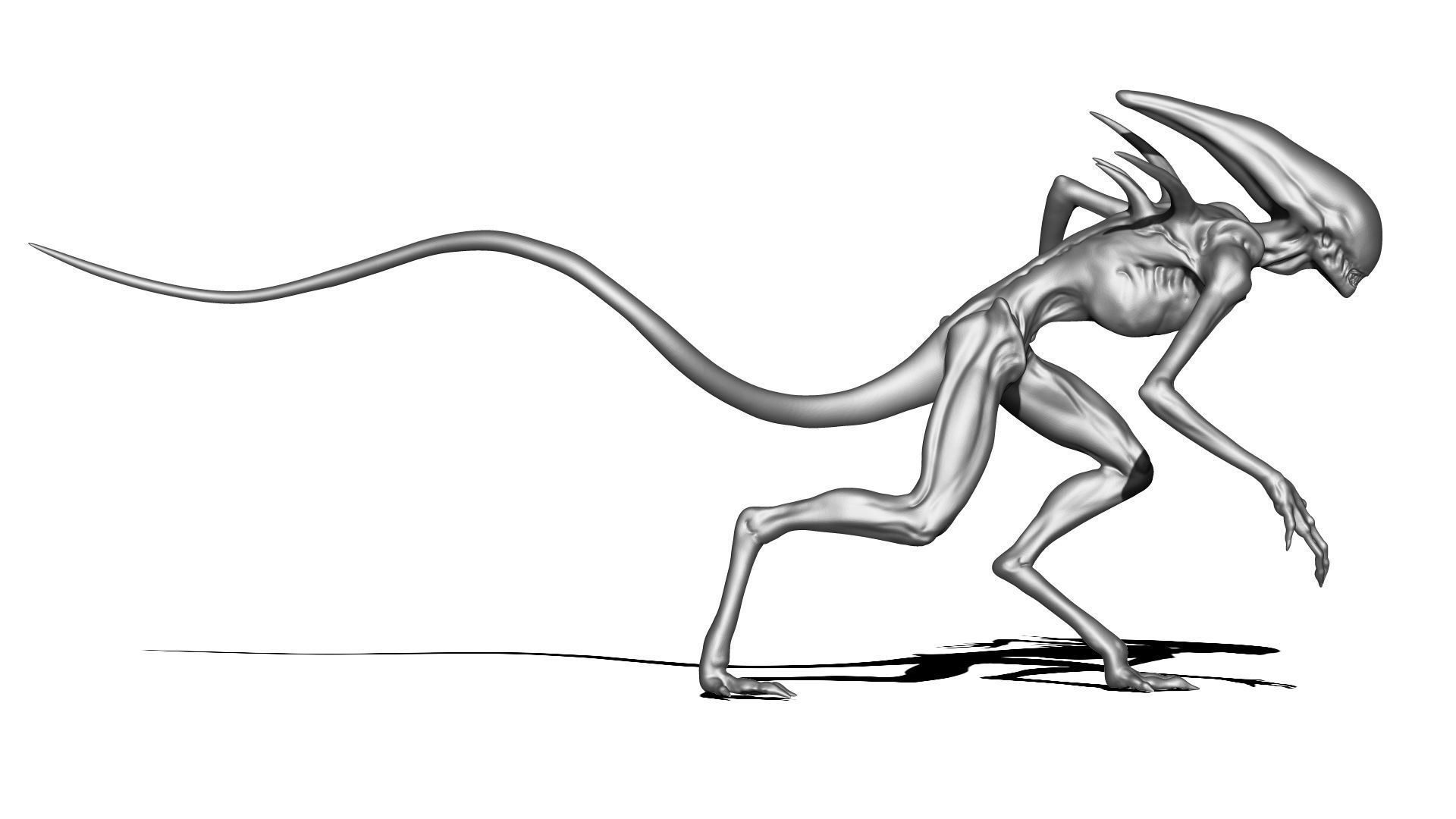 Alien figurine 3D print model 3D model 3D print model_4