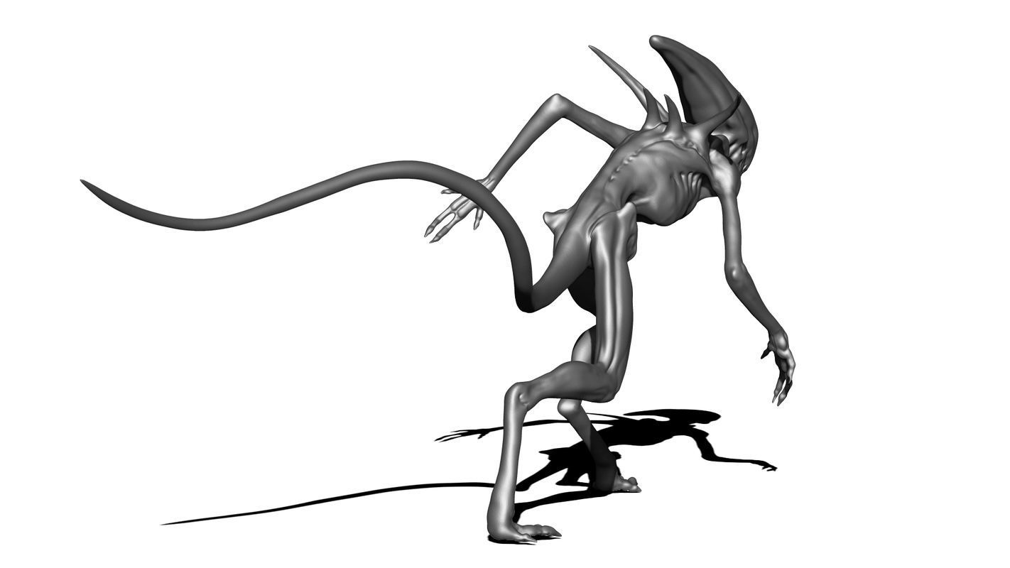 Alien figurine 3D print model 3D model 3D print model_5