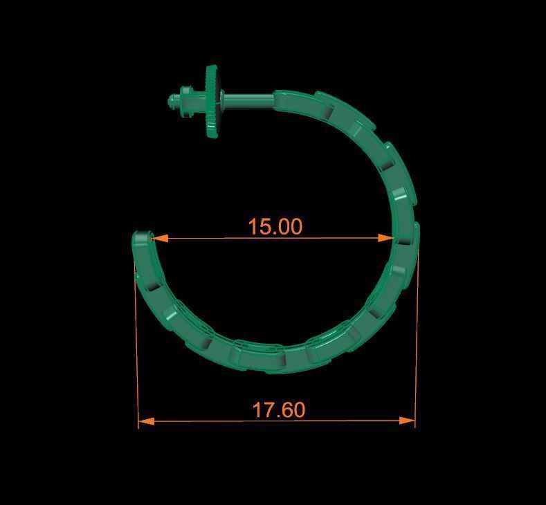 Earring Hoop Hermes Style Link Open Back 15mm Inside  3D print model_9