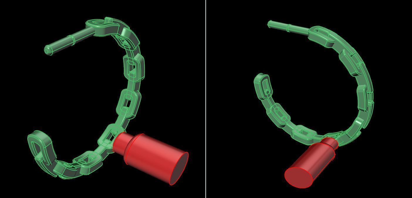 Earring Hoop Hermes Style Link Open Back 15mm Inside  3D print model_12