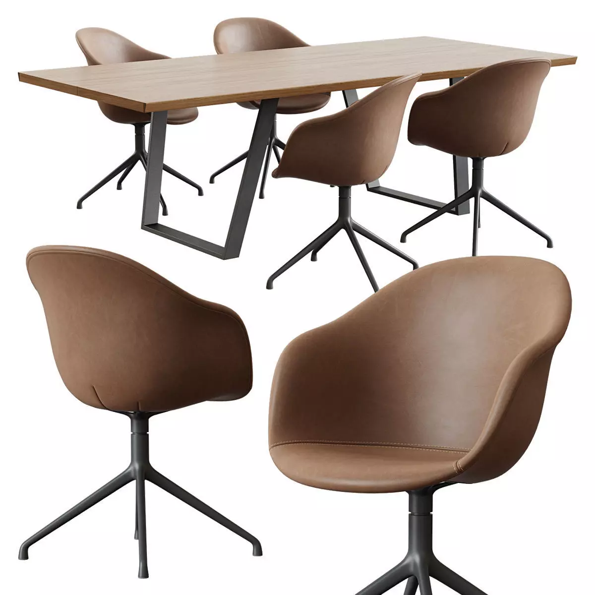 BoConcept Vancouver Table And Adelaide Chair 3D model