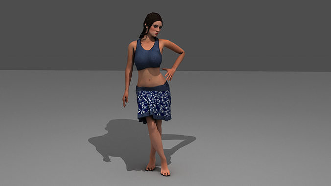 Female - Girl  swimsuit 3D model Low-poly 3D model