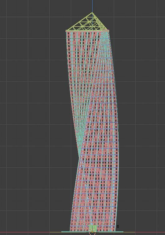 Spiral Building Low-poly 3D model_8