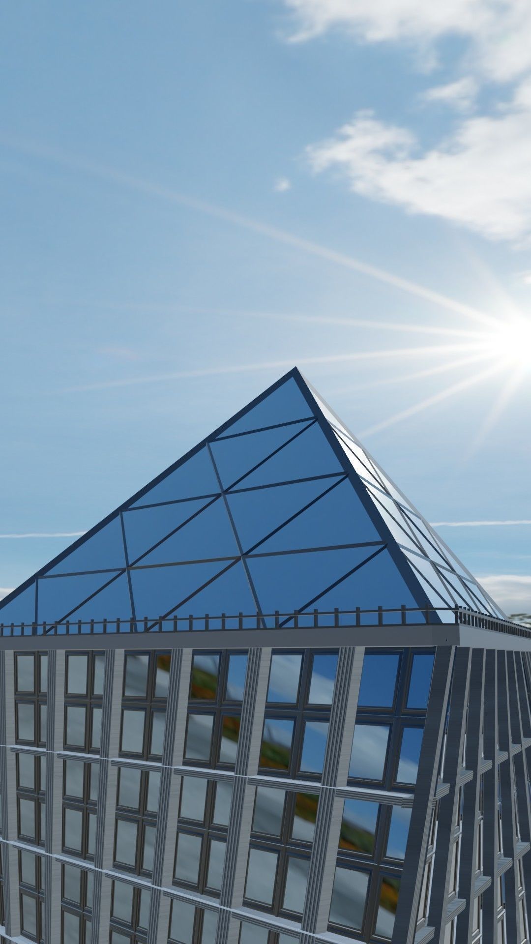 Spiral Building Low-poly 3D model_2