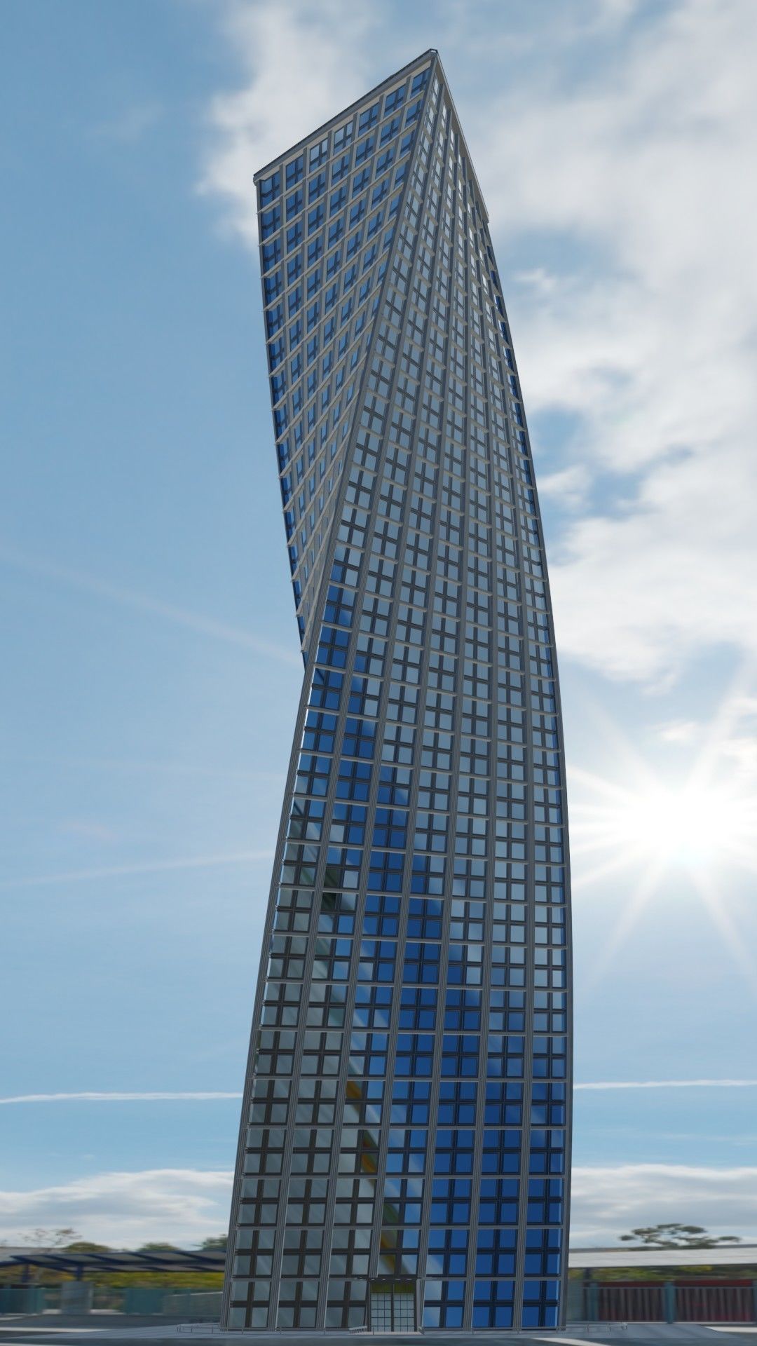 Spiral Building Low-poly 3D model_3