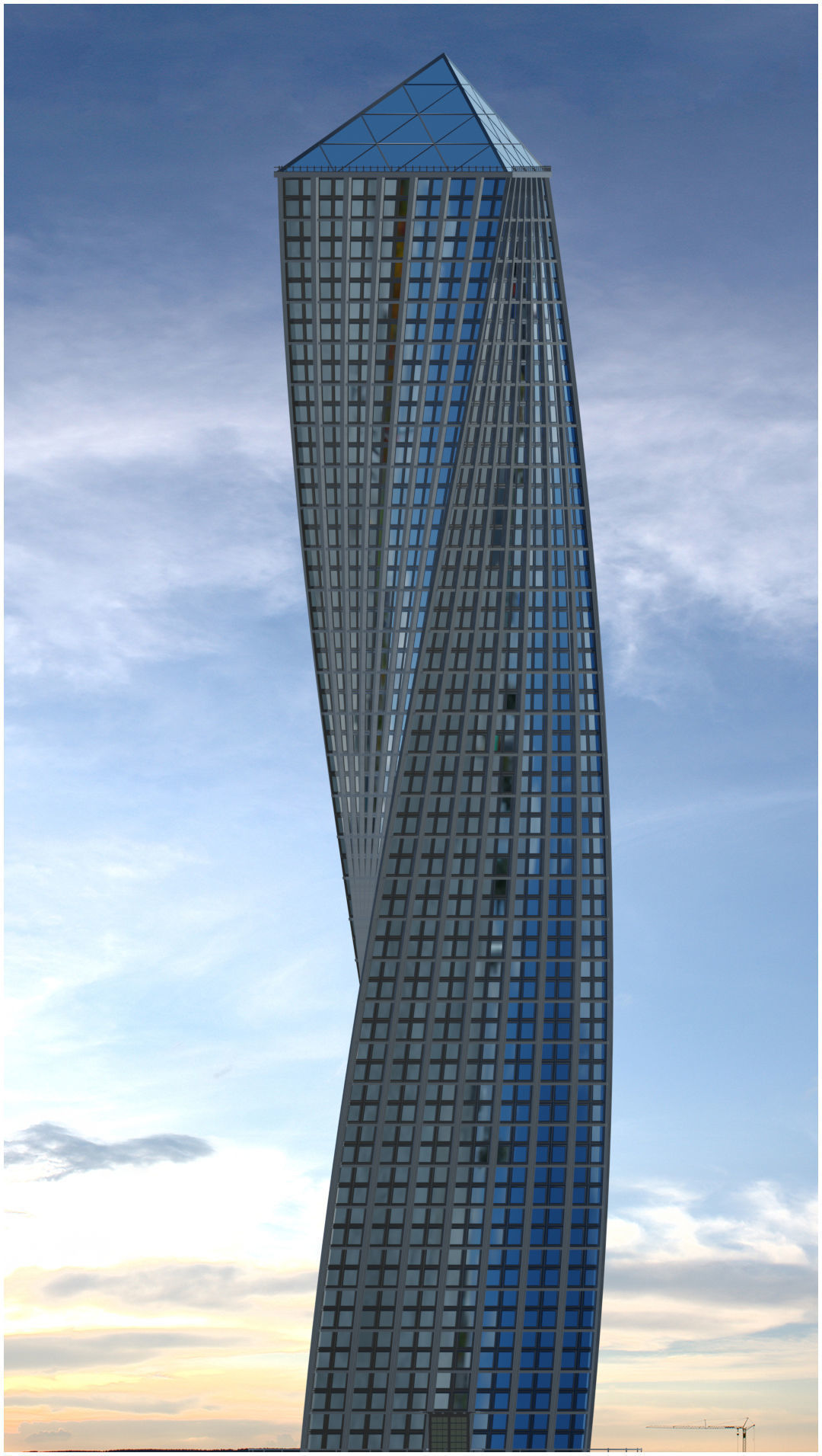 Spiral Building Low-poly 3D model_1