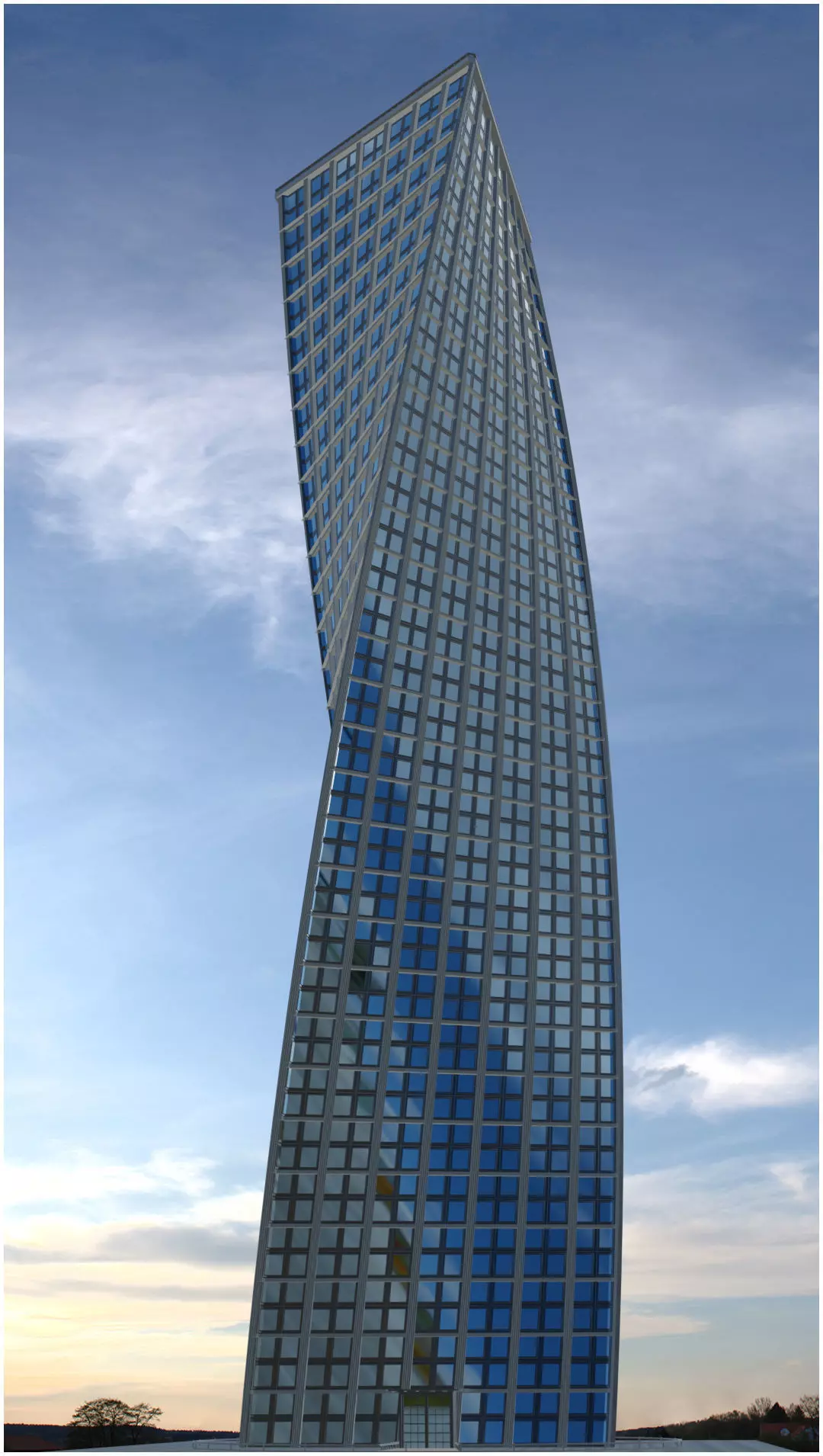 Spiral Building Low-poly 3D model_0