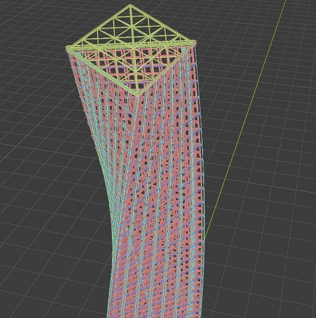 Spiral Building Low-poly 3D model_9