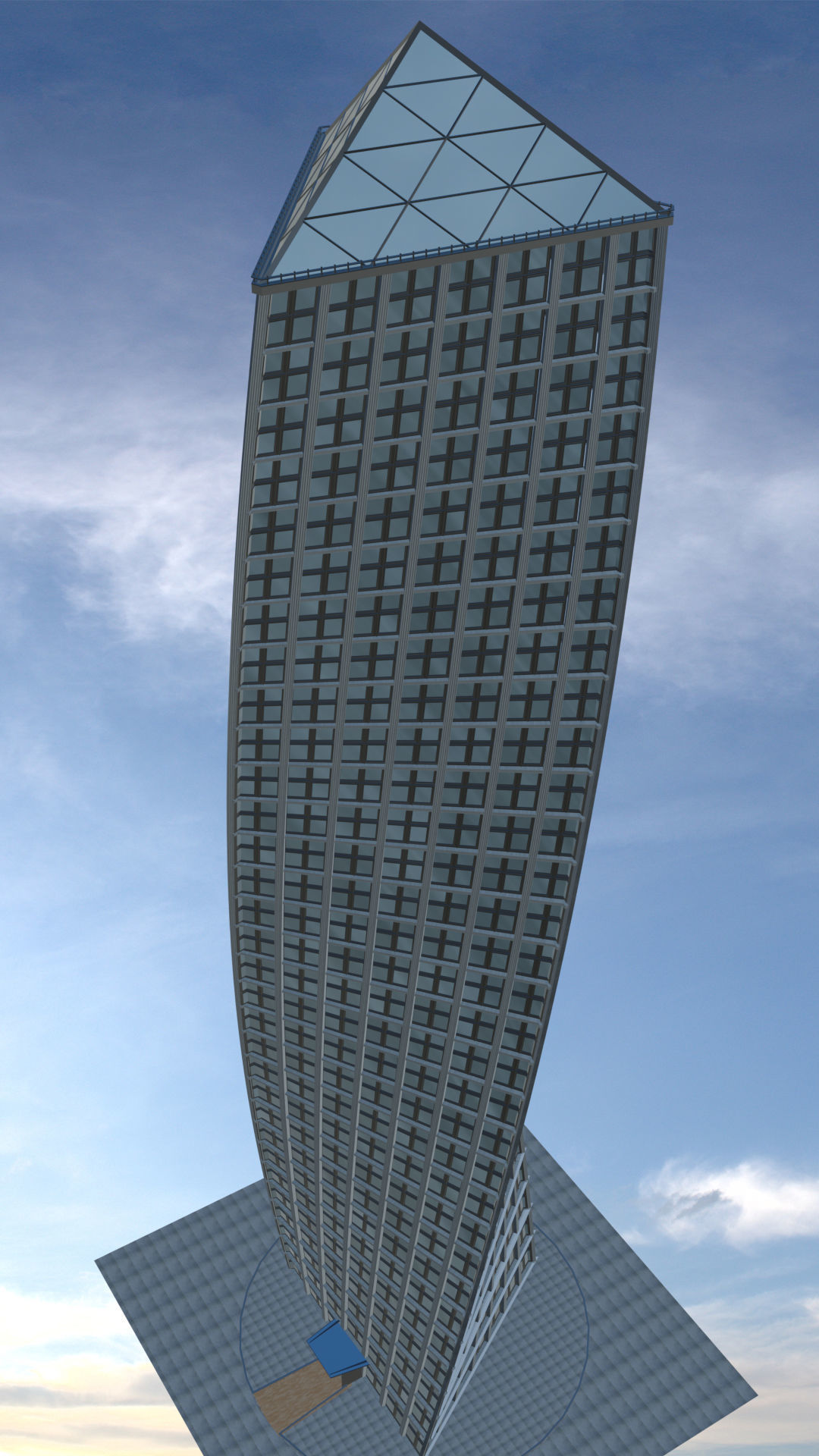 Spiral Building Low-poly 3D model_4