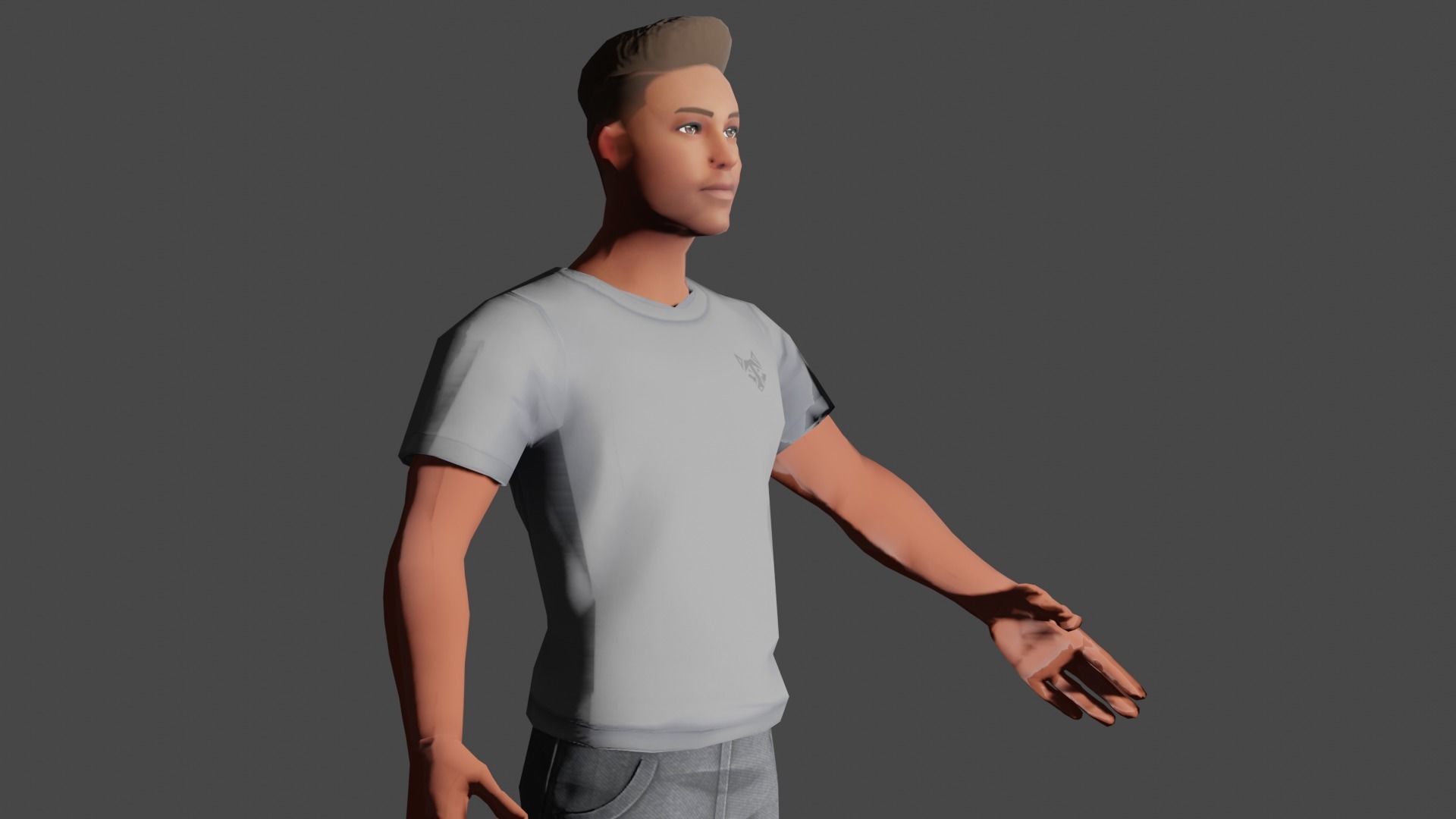 Game Ready 3d Boy man in jeans and t-shirt Low-poly 3D model_2