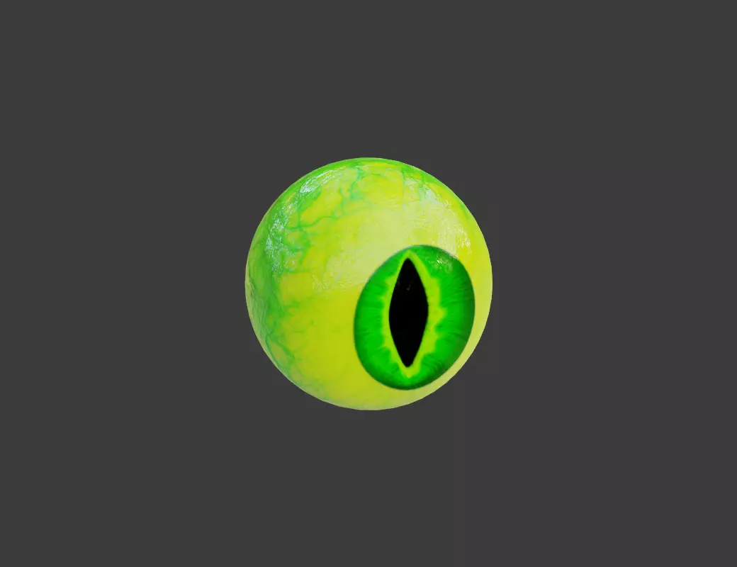 Dragon Eye Green Low-poly 3D model_0