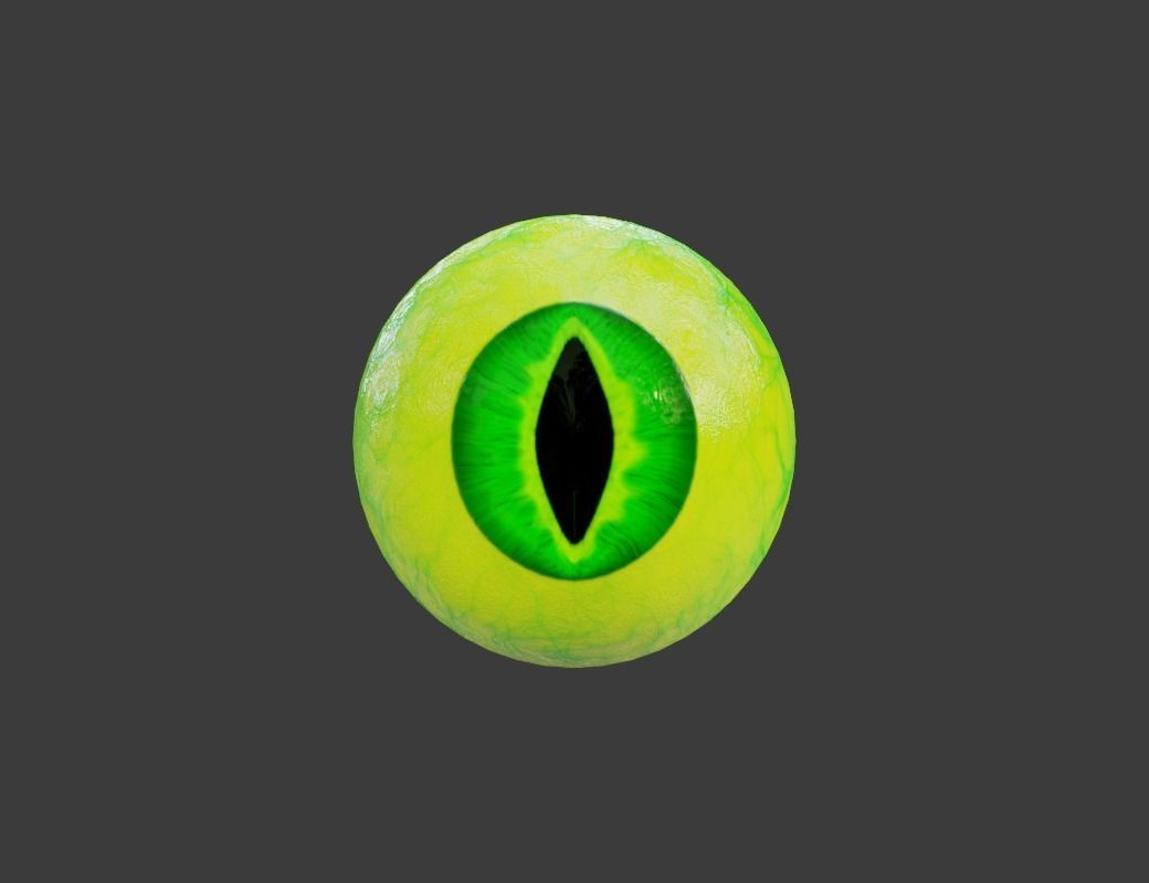 Dragon Eye Green Low-poly 3D model_1
