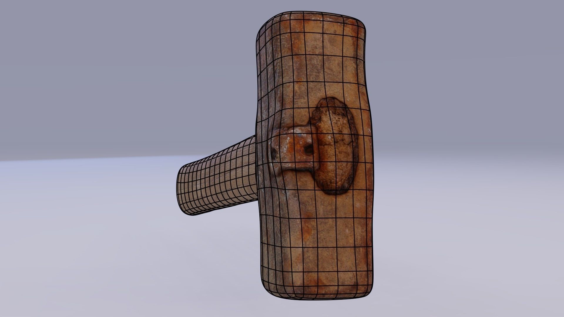 Hammer old Low-poly 3D model_6