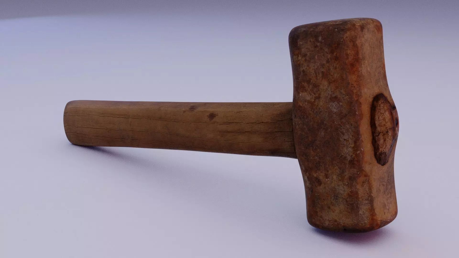 Hammer old Low-poly 3D model_0